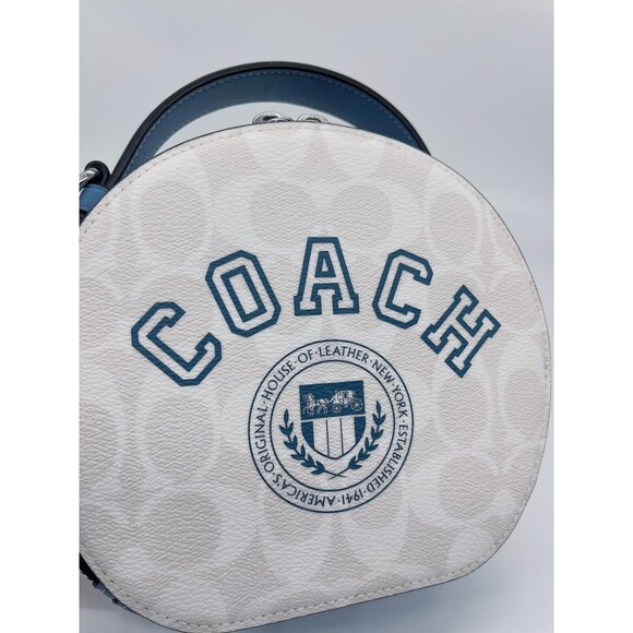 Coach CB870 Canteen Crossbody In Signature Canvas Varsity Motif Chalk Indigo NWT - Picture 5 of 12